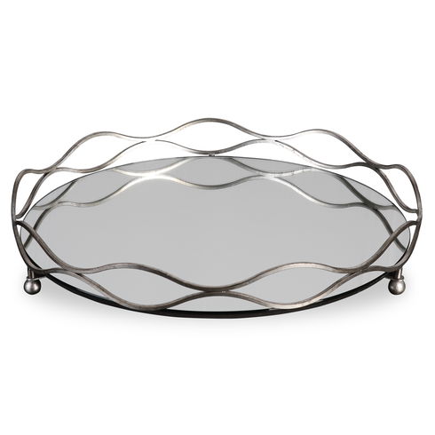 Rachele Mirrored Silver Tray