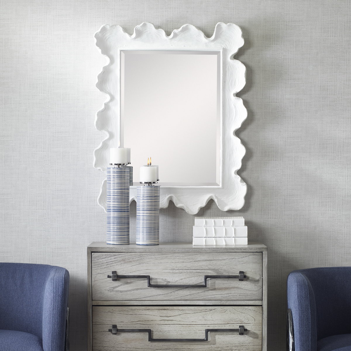 Sea Coral Coastal Mirror, by Uttermost, 27.12" width x 34.25" height x 2.5" depth View 11