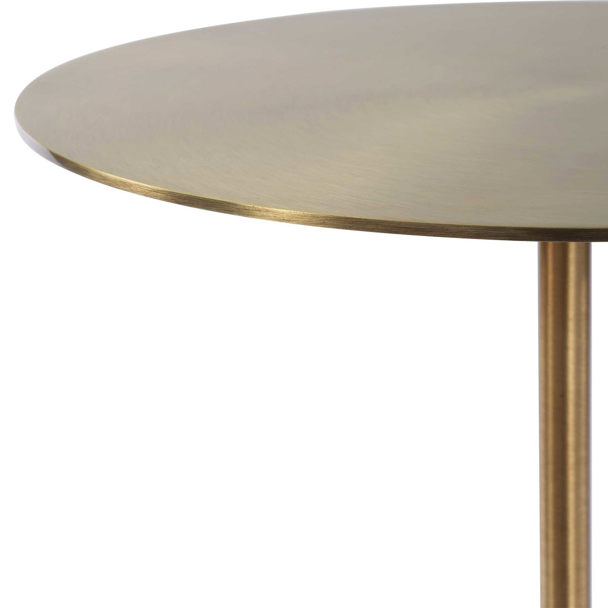 Verlin Brass Drink Table, Side & End Table by Uttermost, 10" width x 21.75" height x 10" depth View 5