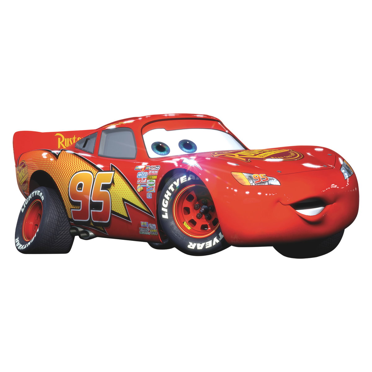 Cars - Lightening Mcqueen Peel & Stick Giant Wall Decal, by York Wall, 3'3.6" length x 1'6" width x 4.5" depth