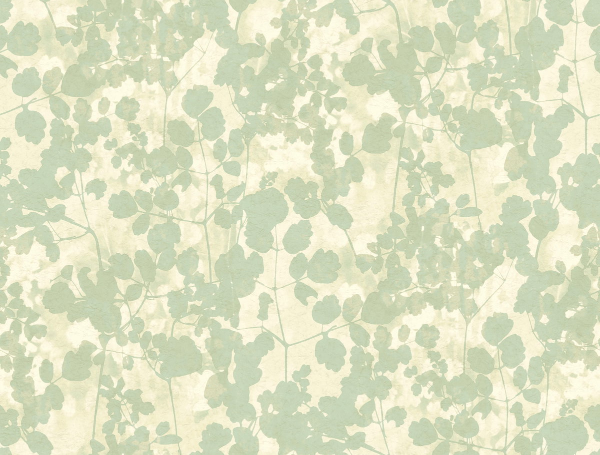 Pressed Leaves Green Wallpaper, by York Wall, 27' length x 2'3" width x 0.02" depth