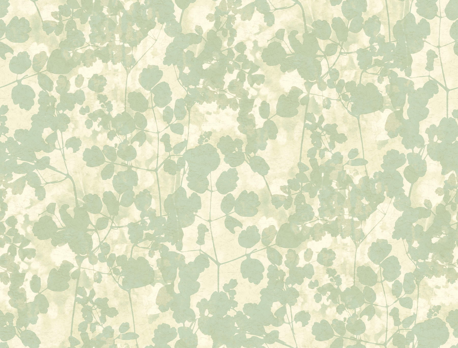 Pressed Leaves Green Wallpaper large image 