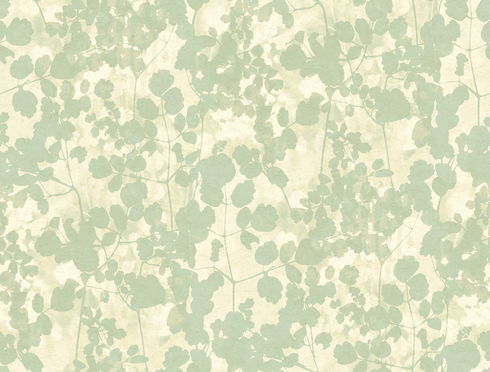 Pressed Leaves Green Wallpaper