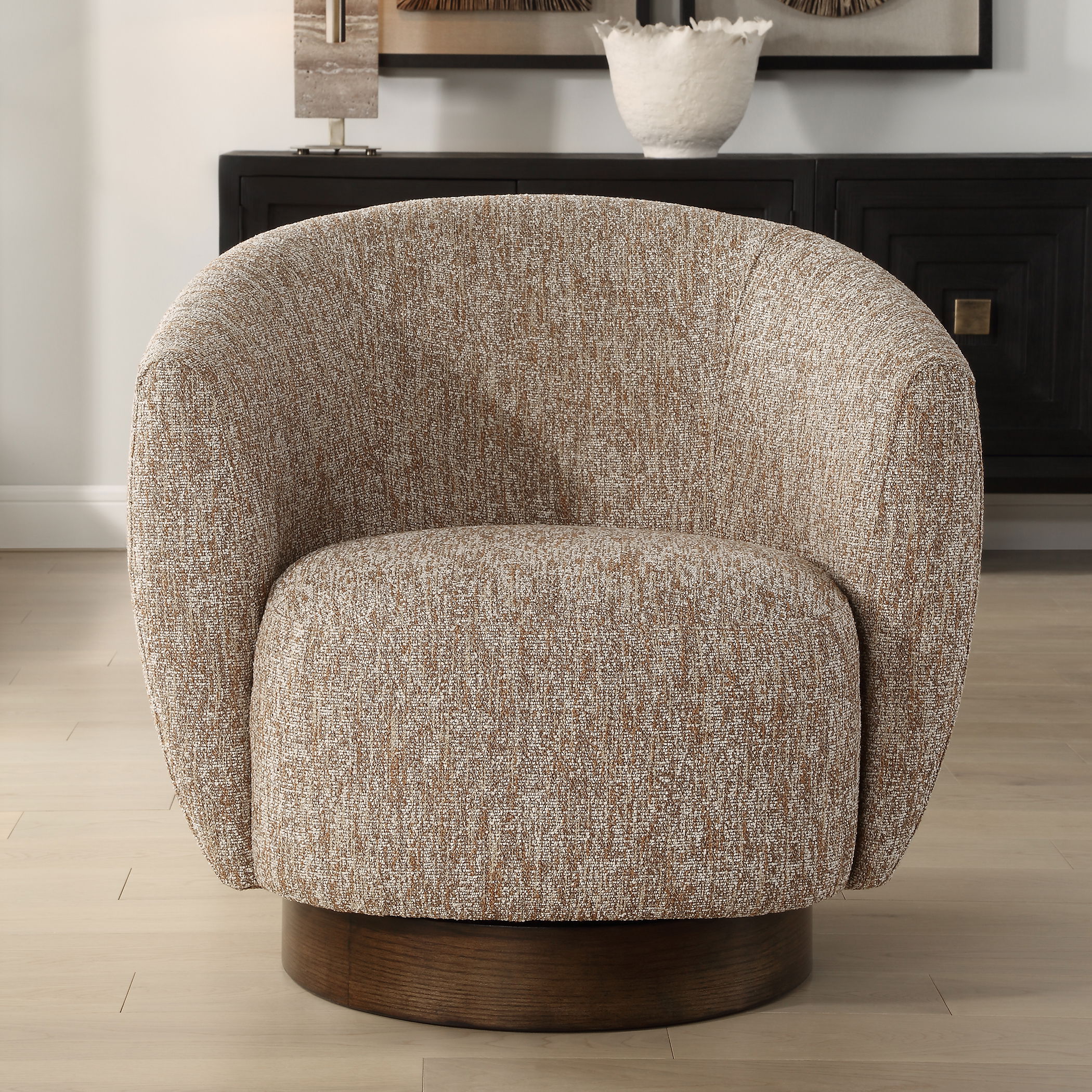 Dunes Fabric Swivel Chair, Furniture by Uttermost, 33" width x 32" height x 30" depth View 2