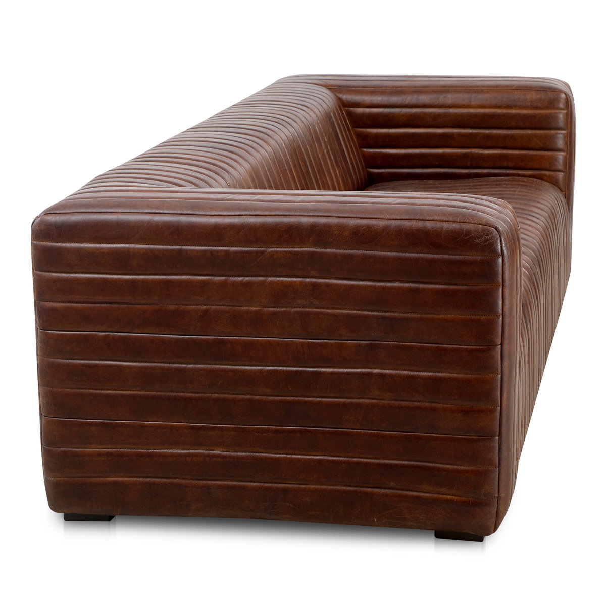 Castle Sofa Dark Brown, Sofas & Sectional by Moe's Home, 95" width x 27.5" height x 39" depth View 4