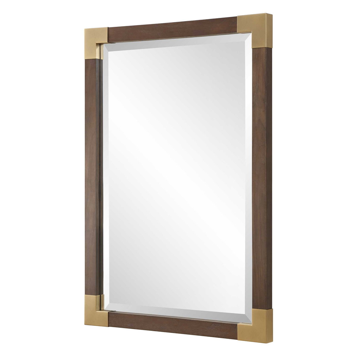 Rhea Walnut Mirror, by Uttermost, 27.5" width x 39.37" height x 1.62" depth View 5