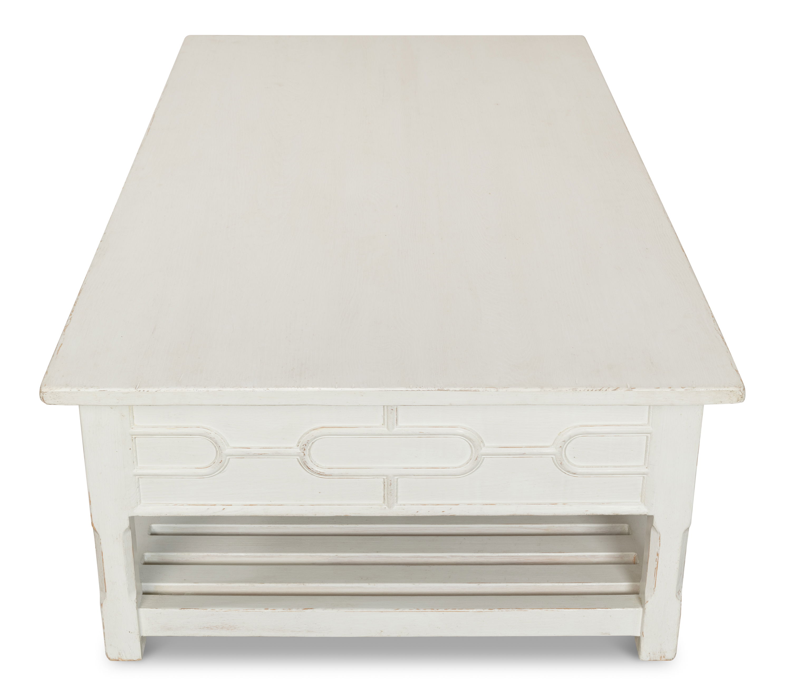 Isla Coffee Table, Antique White, by Sarreid, 67" length x 35" width x 19" height View 5