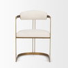 Hollyfield Curved Back Dining Arm Chair | Cream Fabric with Gold Iron, Dining Chair by Mercana, 20.5" length x 21.3" width x 29.5" height thumbnail 4