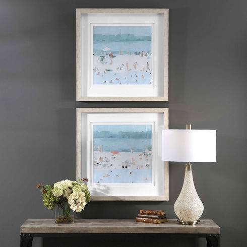 Sea Glass Sandbar Framed Prints Set/2