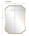 Athena Brushed Brass Mirror, by Uttermost, 2' width x 2'8" height x 1" depth thumbnail 3