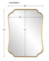 Athena Brushed Brass Mirror, by Uttermost, 24" width x 32" height x 1" depth thumbnail 3