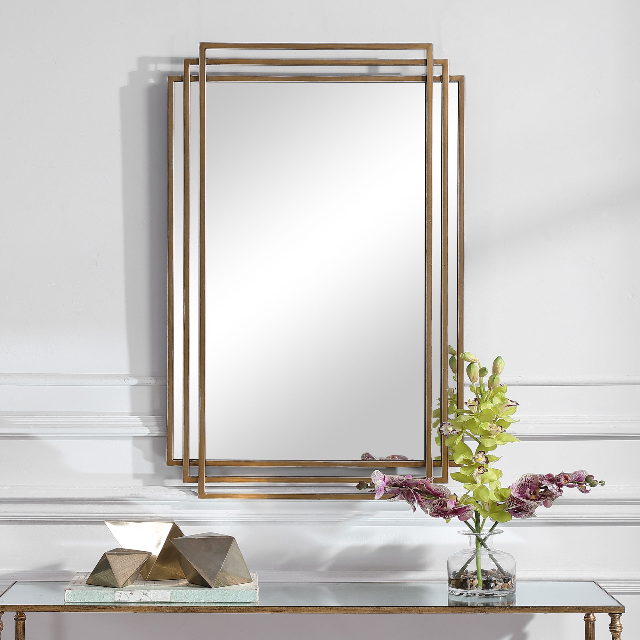 Amherst Brushed Gold Mirror large image 