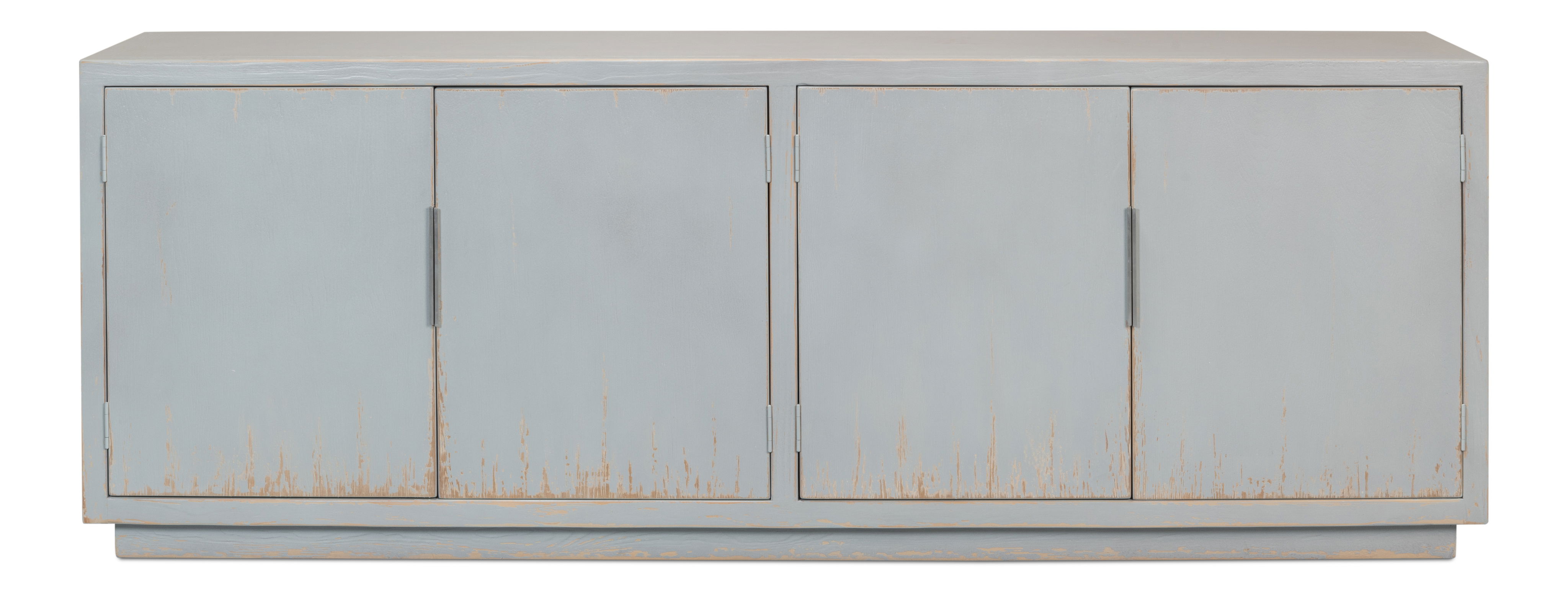 Maldives 4 Door Sideboard, Eros Blue, Cabinets & Sideboard by Sarreid, 94" length x 20" width x 34" height View 15
