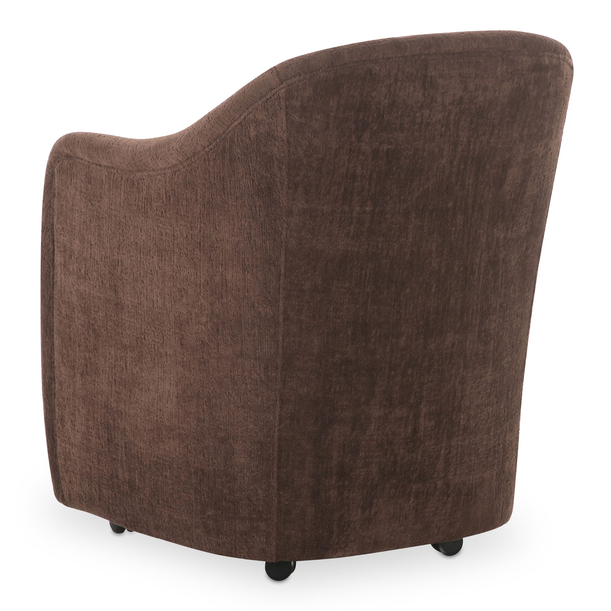 Drava Rolling Dining Chair Dark Brown, by Moe's Home, 26" width x 32.5" height x 26" depth View 5