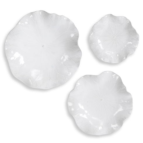 Abella Ceramic Wall Decor, S/3, White