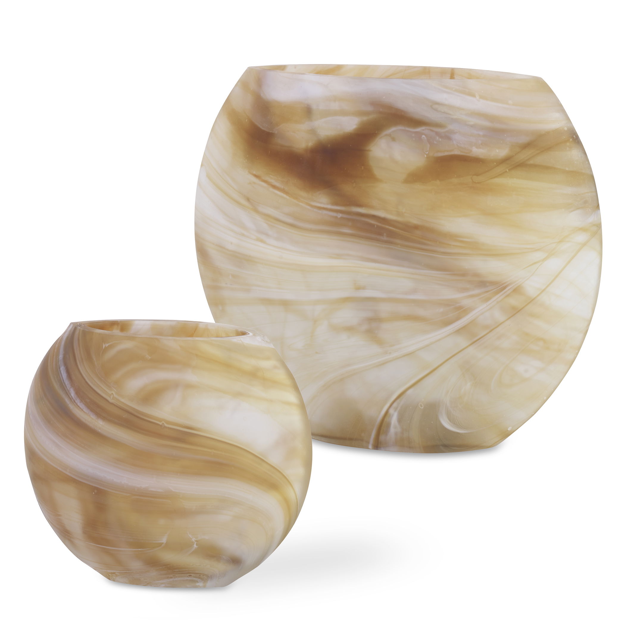 Fusion Swirled Caramel & Ivory Vases, Set/2 large image 