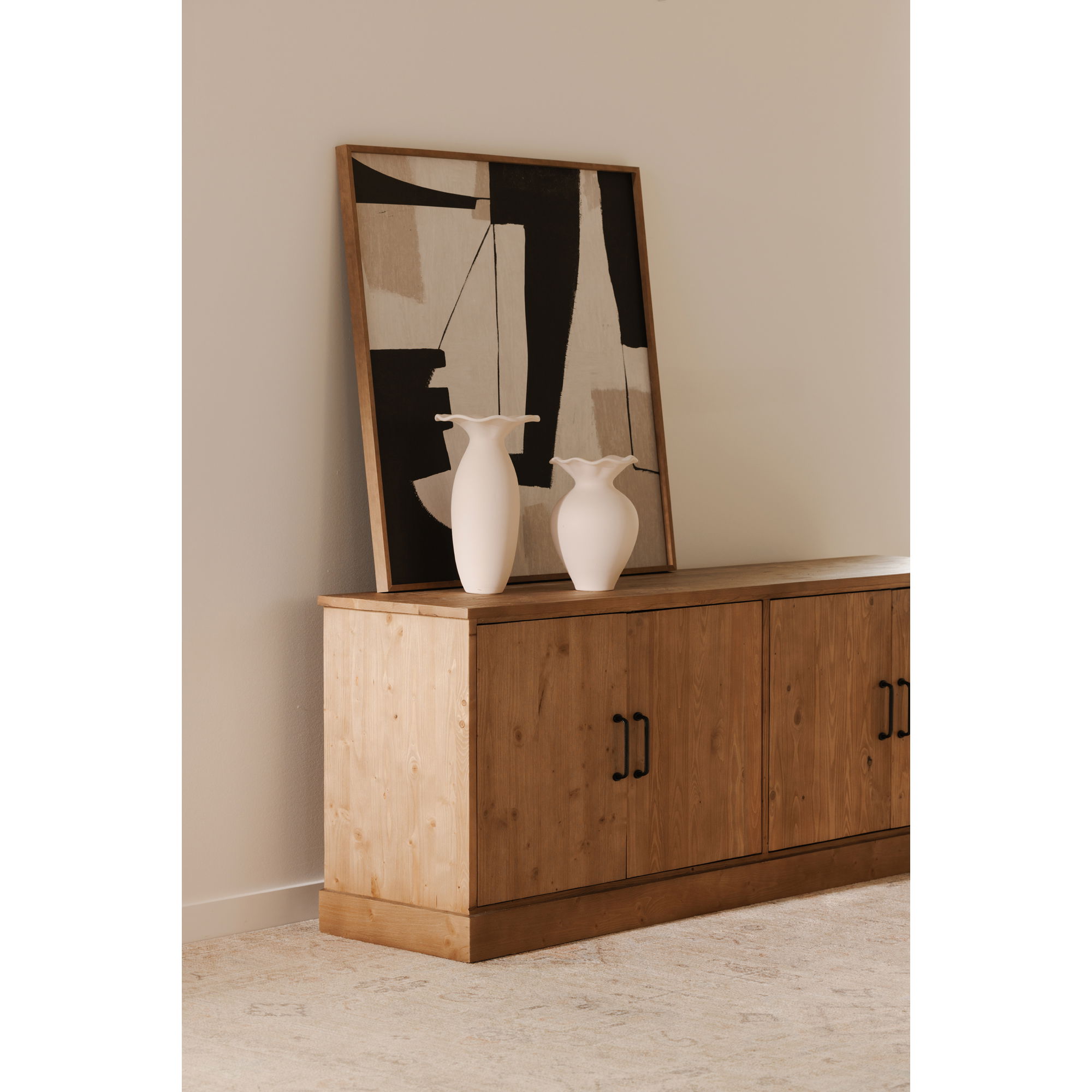 Tade 4 Door Sideboard Honey Pine large image 