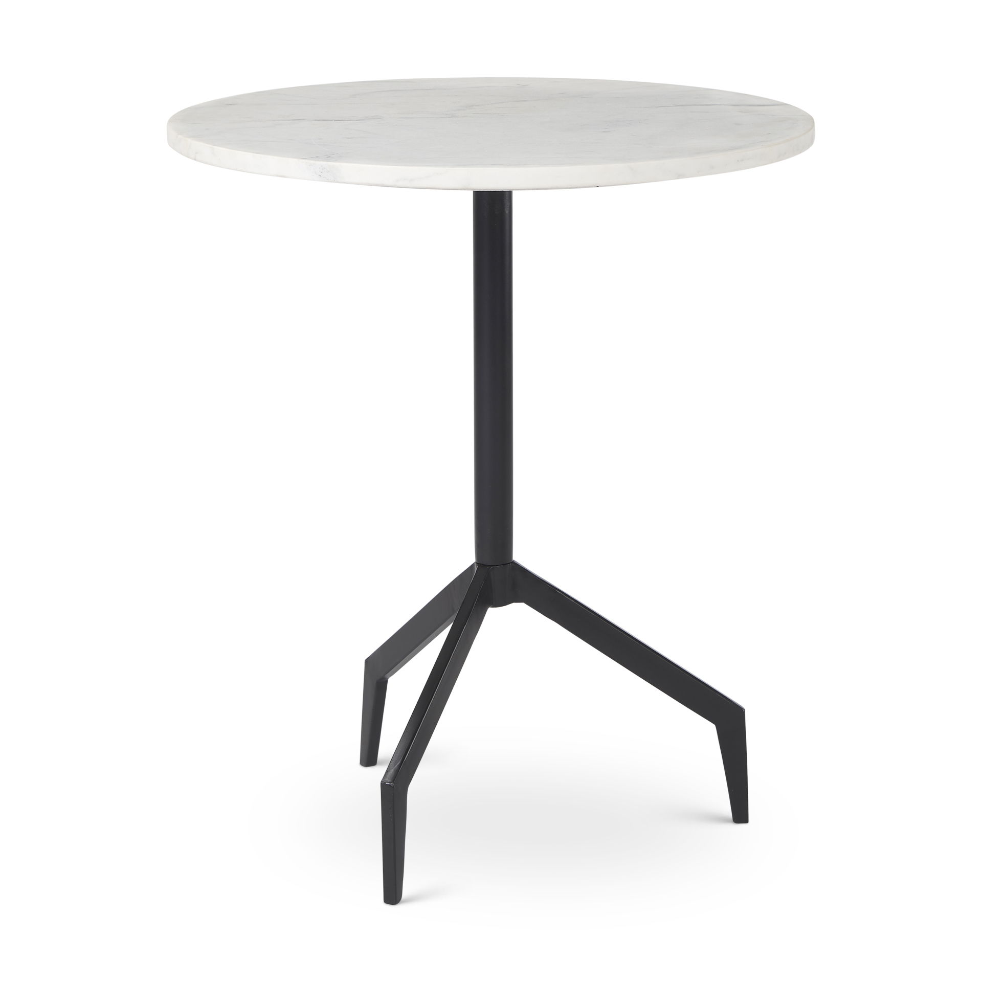 Serre Marble Top 3 Prong Black Metal Base End Table large image 