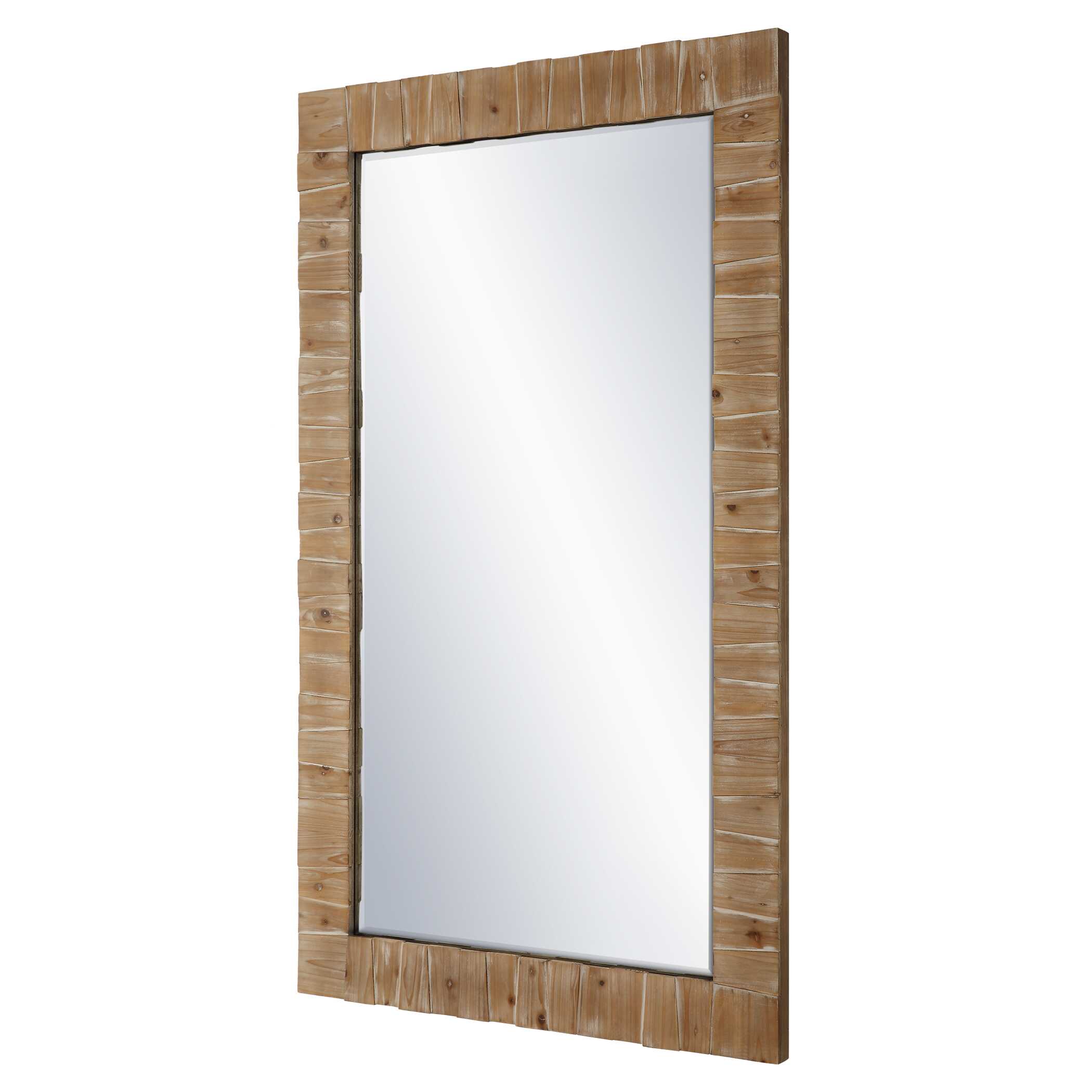 Ayanna Gray Washed Wood Mirror, by Uttermost, 43.75" width x 73.75" height x 1.75" depth View 4