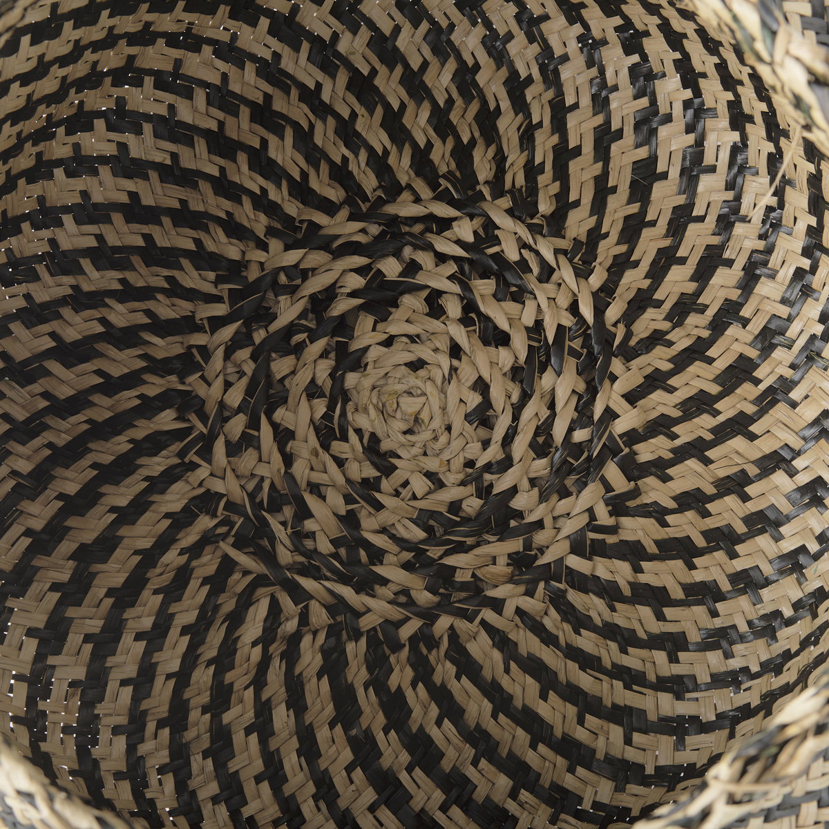 Gaia (Set of 3) Light and Dark Brown Cross Patterend Belly Seagrass Basket, Bins & Basket by Mercana, 17.72" length x 17.72" width x 20.47" height View 7