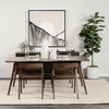 Nicholas Open Back Dining Arm Chair | Onyx Brown Wood, Dining Chair by Mercana, 20" length x 22" width x 30" height thumbnail 2