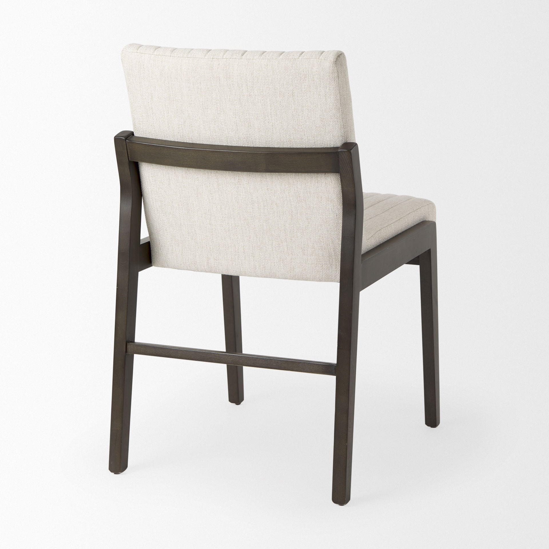 Tahoe Cream Fabric and Black-Brown Wood Dining Chair large image 