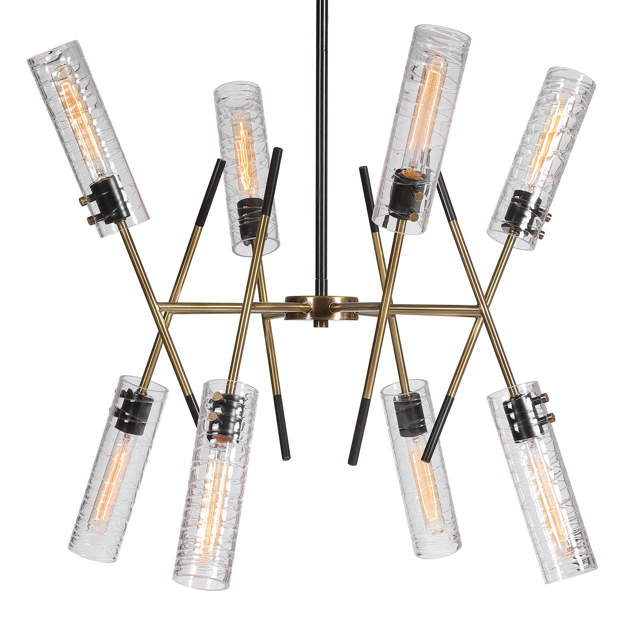 Telesto 8 Light Linear Pendant, Ceiling Light by Uttermost, 32" width x 27" height x 32" diameter x 32" depth View 1