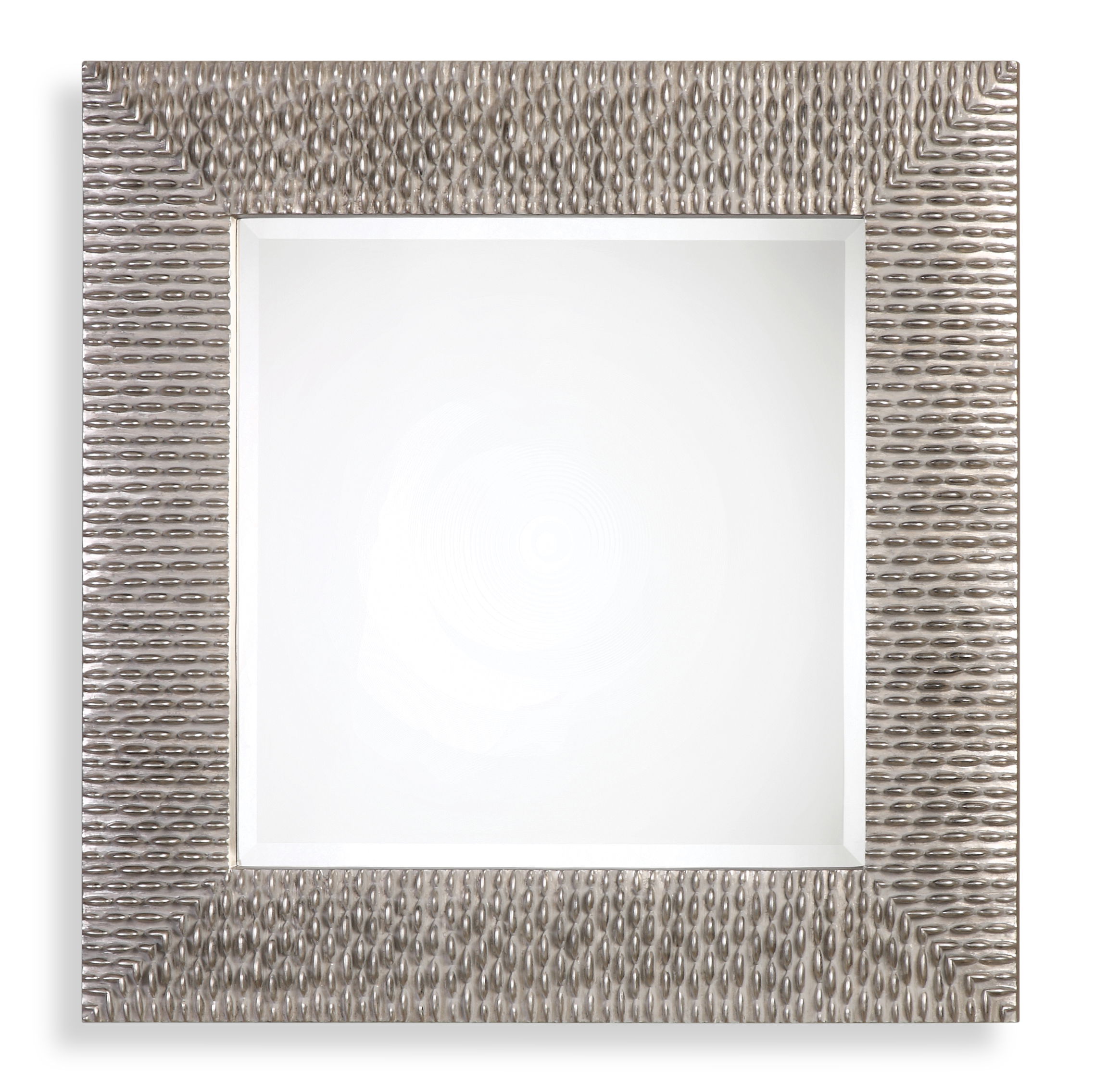 Cressida Distressed Silver Square Mirror large image 