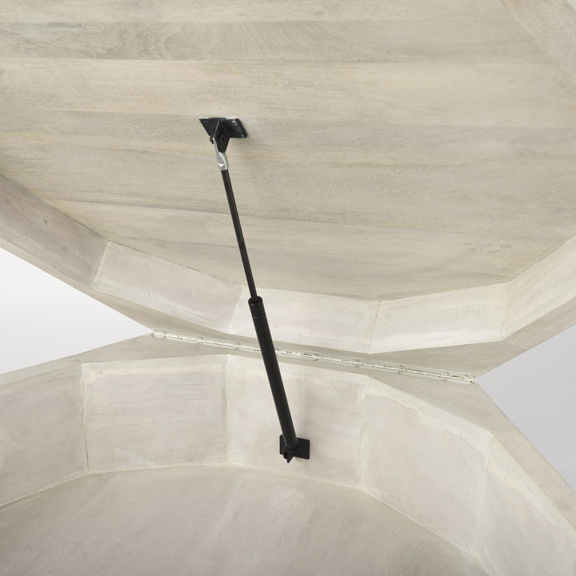 Arreto 48' Natural Solid Wood Hexagonal Storage Coffee Table, by Mercana, 48" length x 48" width x 15" height View 8