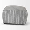 Kensie Large Blue Striped Pouf, Ottoman by Mercana, 14" length x 22" width x 22" height thumbnail 5