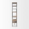 Morris 47.0L x 15.0W x 75.0H Light Brown Wood with Black Metal Frame 6-Tier Shelving Unit, Shelving & Bookcase by Mercana, 47.25" length x 15" width x 75.5" height thumbnail 5