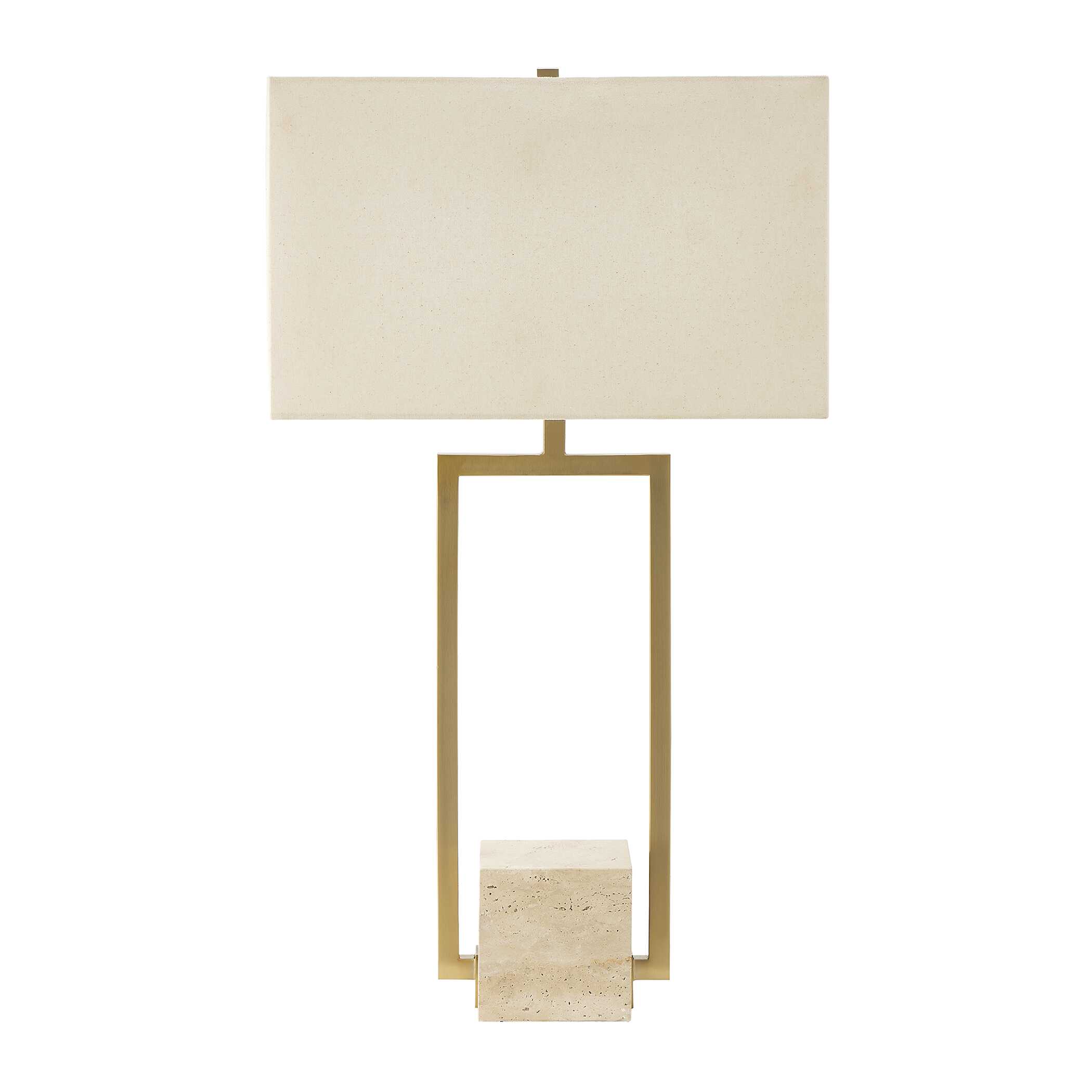 Warrick Modern Travertine Table Lamp large image 