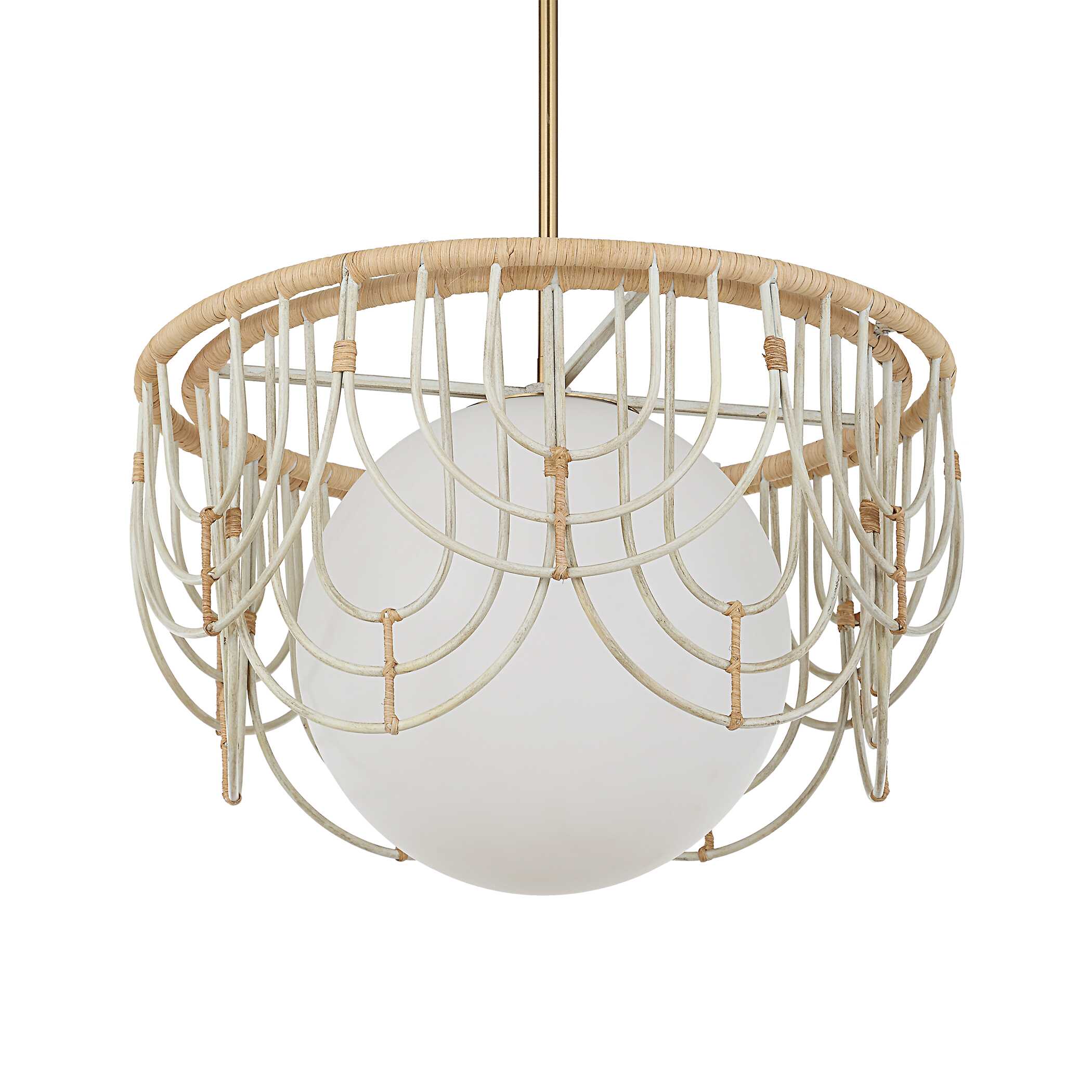 Arches 1 Light Rattan Pendant large image 