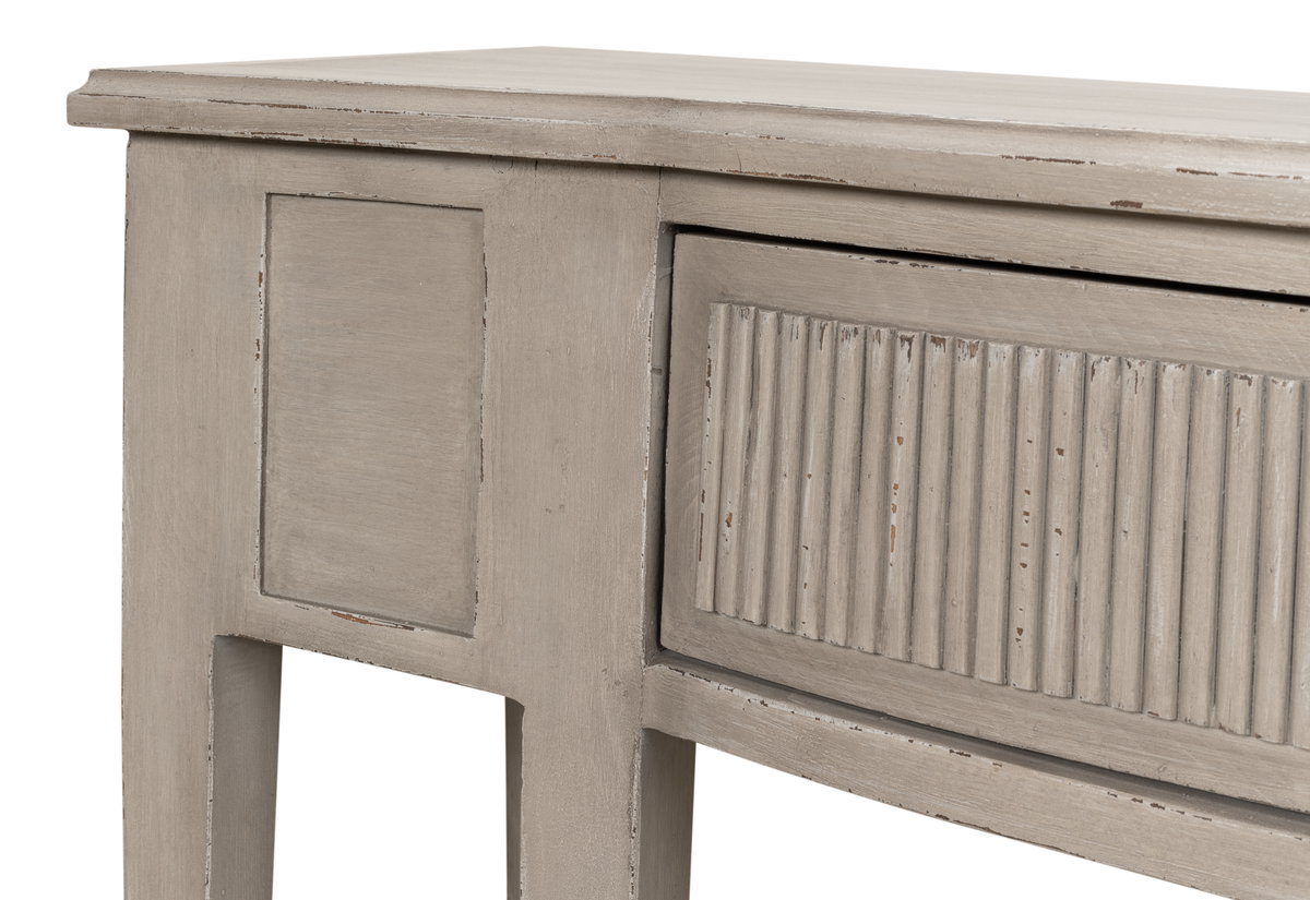 Madora Bungalow Console Table  Grey, by Sarreid, 1'3" length x 4' width x 2'9" height View 7