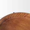 Wally Round Medium Brown Wood with Matte Black Metal Stand Trays, Decorative Tray by Mercana, 14.25" length x 14.25" width x 6.75" height thumbnail 6