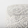Farida 6.0L x 16.0W x 16.0H Light Gray Wool and Polyester Patterned Pouf, Ottoman by Mercana, 16" length x 16" width x 16" height thumbnail 7