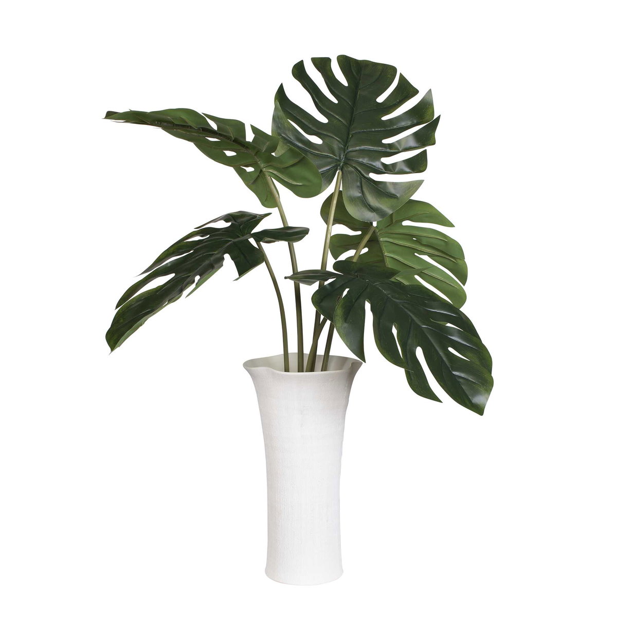Muse Monstera White Vase Centerpiece, Artificial Plants & Flower by Uttermost, 36" width x 36" height x 36" depth View 5