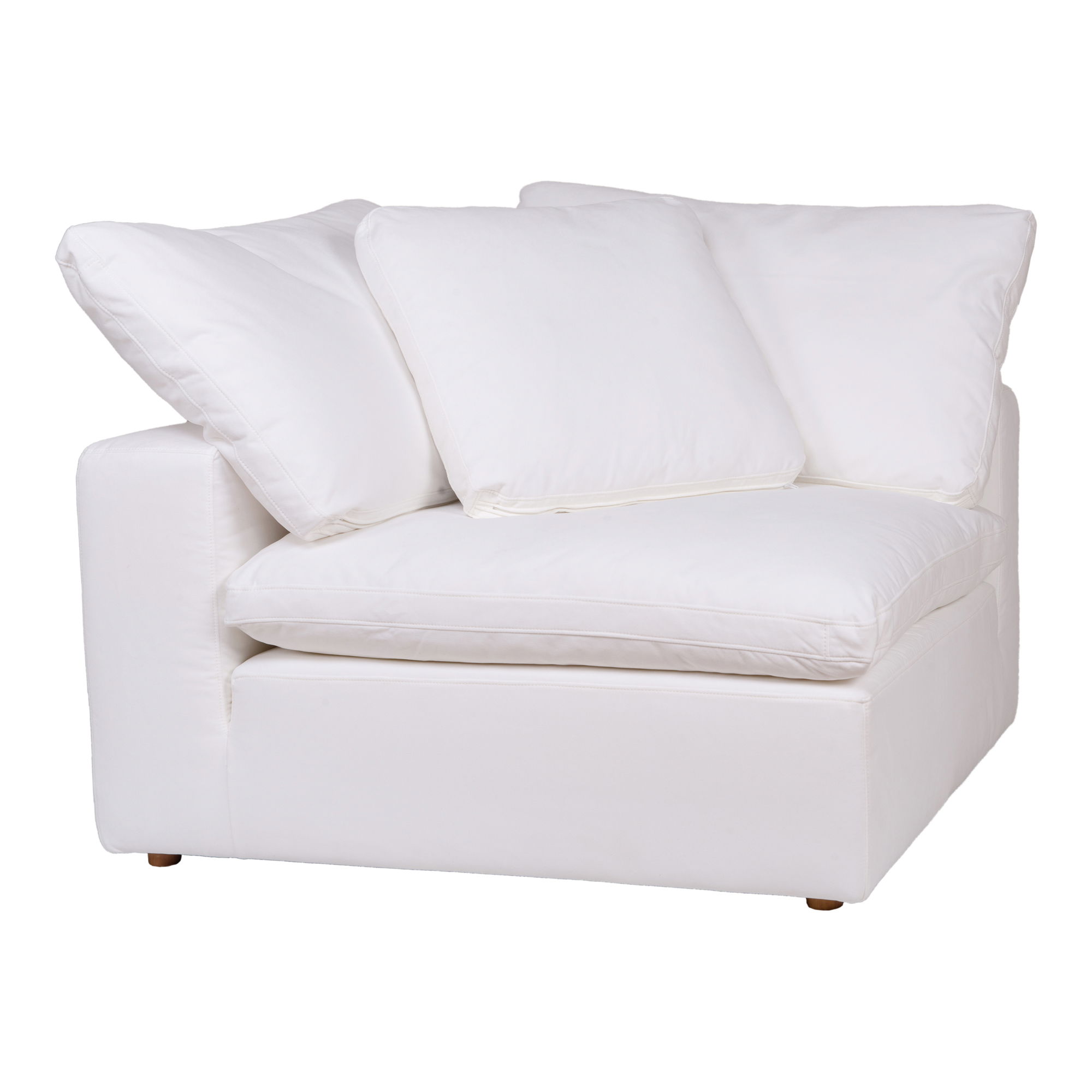 Clay Corner Chair Cream White, Sectional Sofa by Moe's Home, 44.5" width x 32.5" height x 44.5" depth View 2