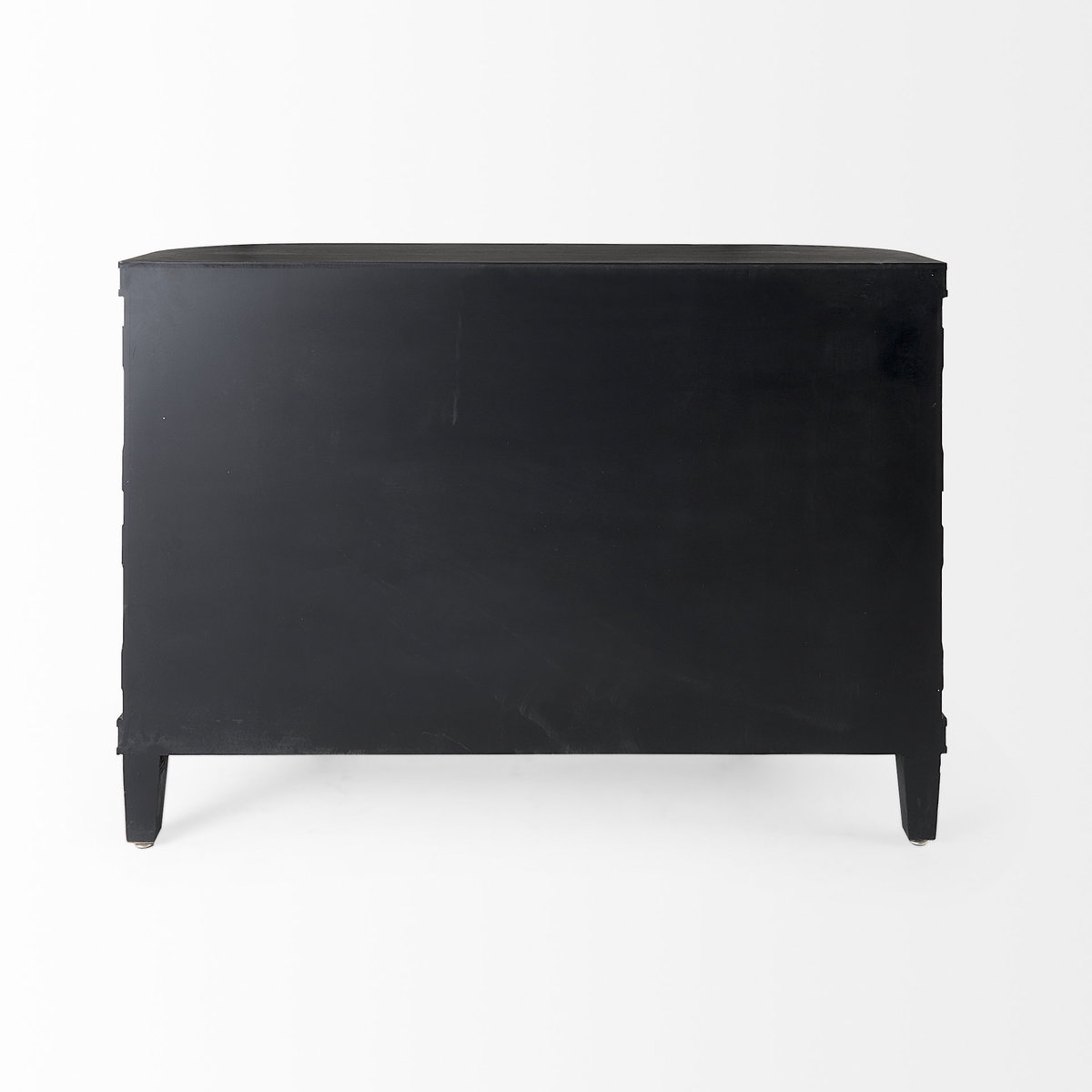 Lennon  Dark Brown Fir Veneer 4 Door Demilune Cabinet, Cabinets & Chest by Mercana, 47.24" length x 14.96" width x 33.07" height View 7
