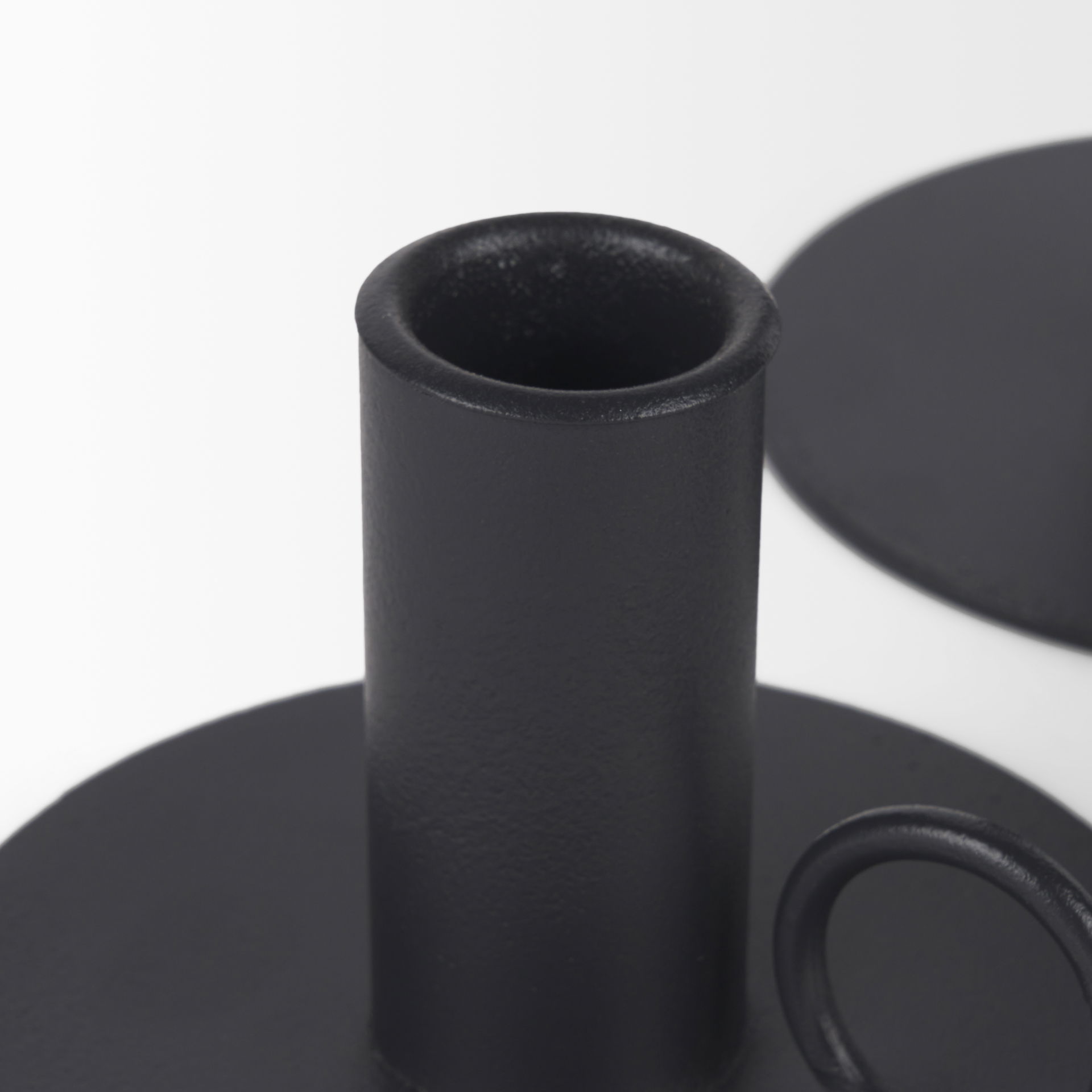 Noir Matte Black Metal Candle Holders (Set of 3), Candles & Candle Holder by Mercana, 3.94" length x 3.94" width x 7.08" height View 6