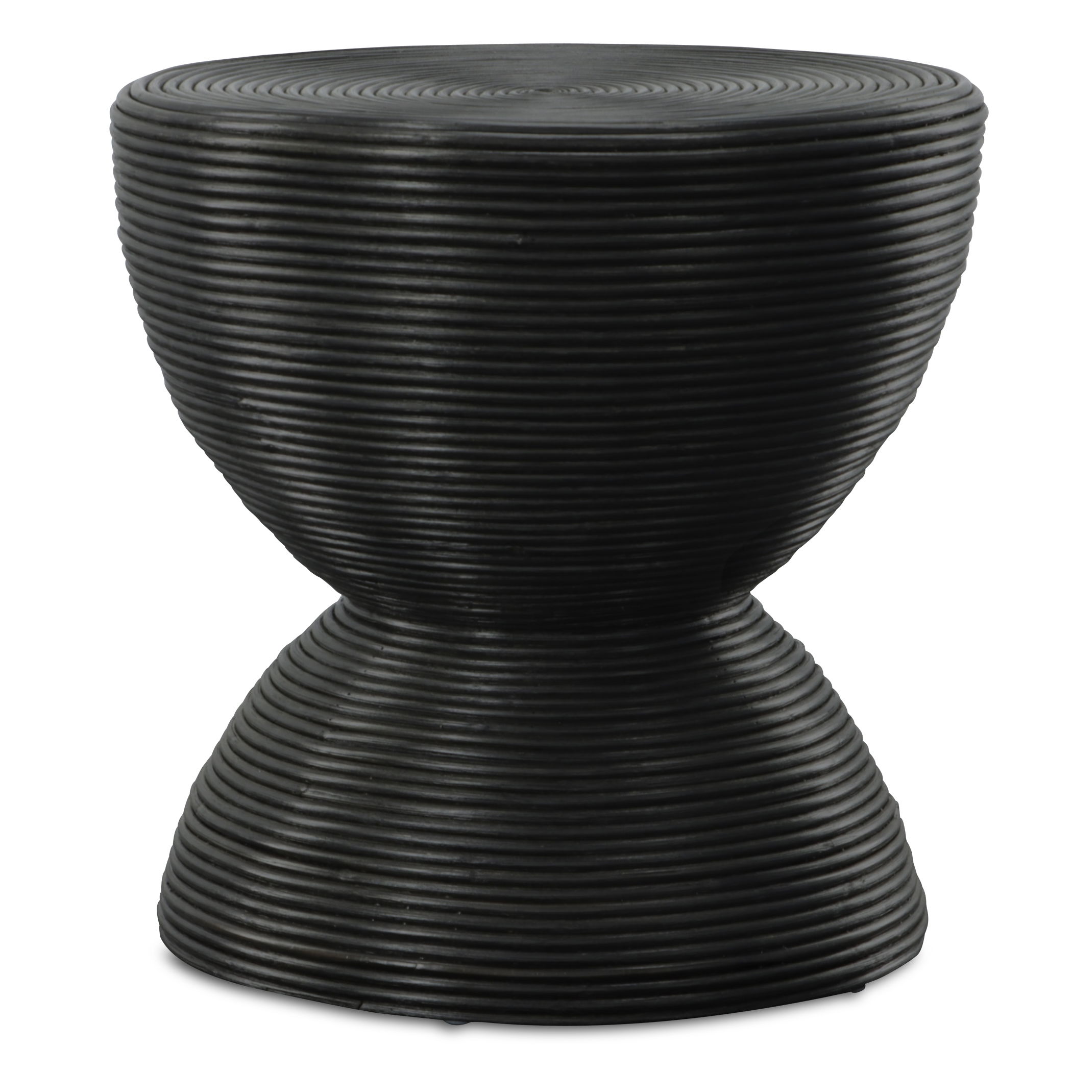 Bongo Black Rattan Side Table large image 