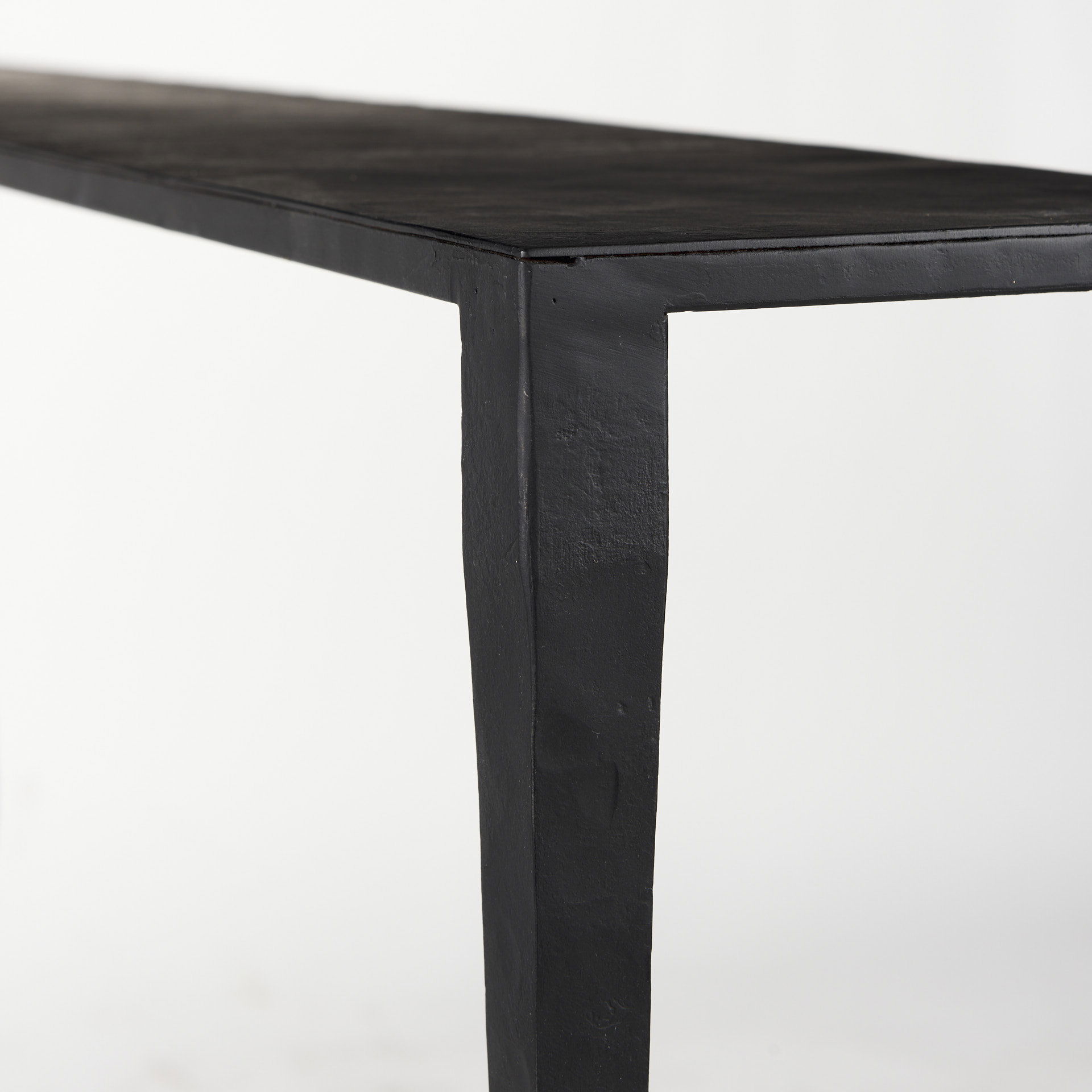 Timothy  48.0 X 8.0 X 30.0 Ebony Black Iron Console Table, by Mercana, 48" length x 8" width x 30" height View 7