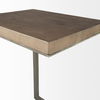 Faye 14L x 18W x 26H Medium Brown Wood with Antique Nickel Finished Metal Base C Side Table thumbnail 6