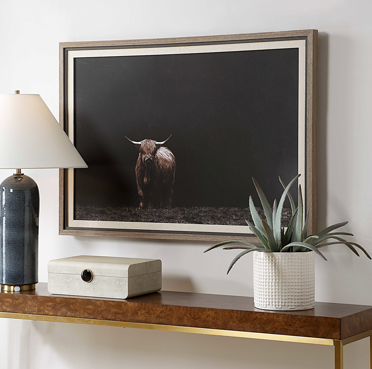 King Of The Hill Framed Bovine Print, by Uttermost, 3'3.62" width x 2'3.62" height x 1.75" depth View 4