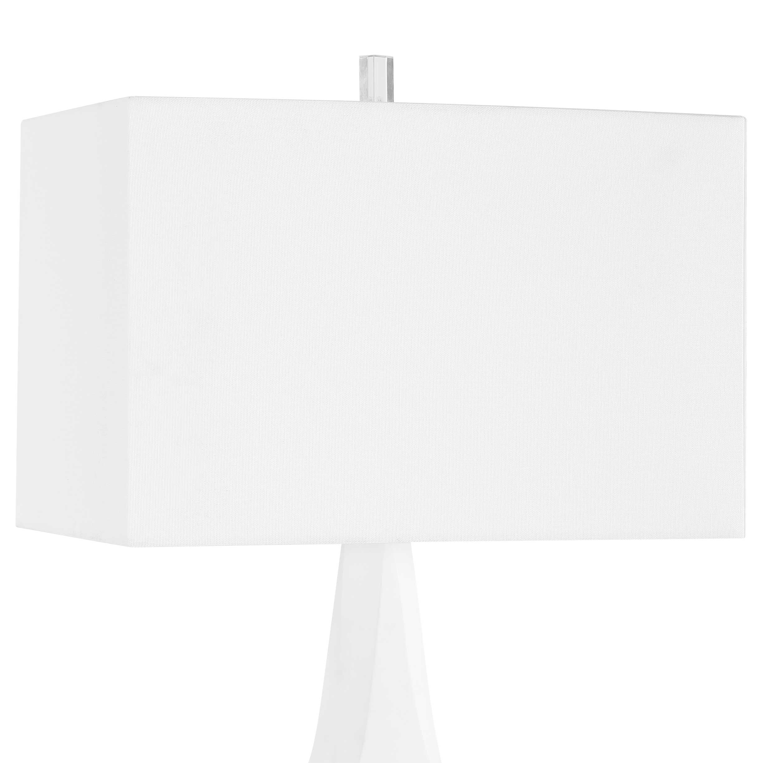 Mayme White Table Lamp, by Uttermost, 17" width x 37.5" height x 10" depth View 7