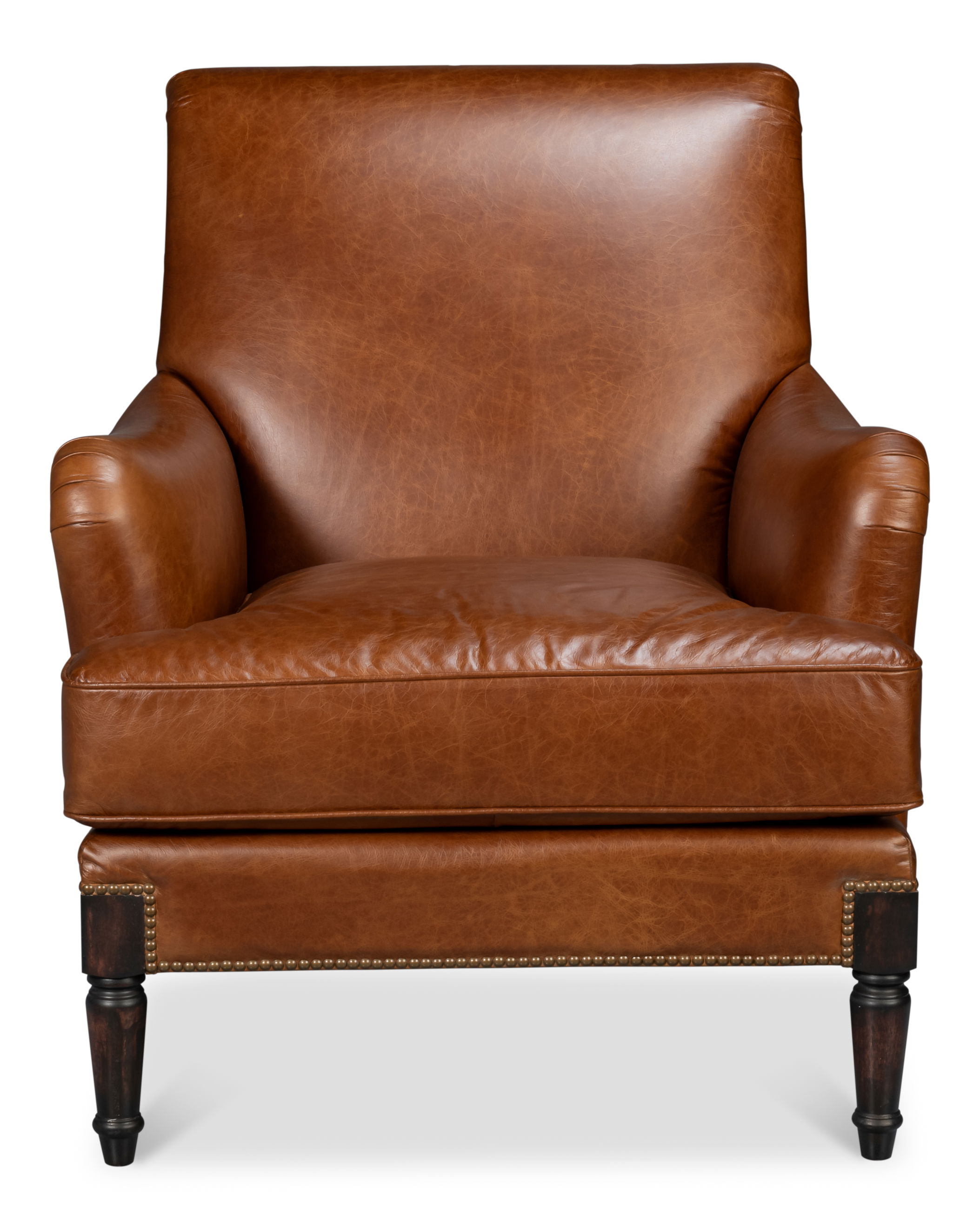 Gaston Distilled Leather Chair, Brown large image 