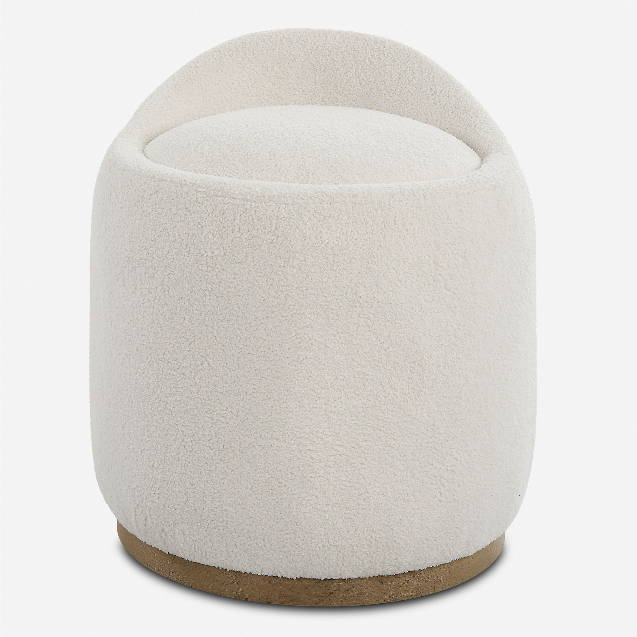 Swirl Swivel Sheepskin Ottoman large image 