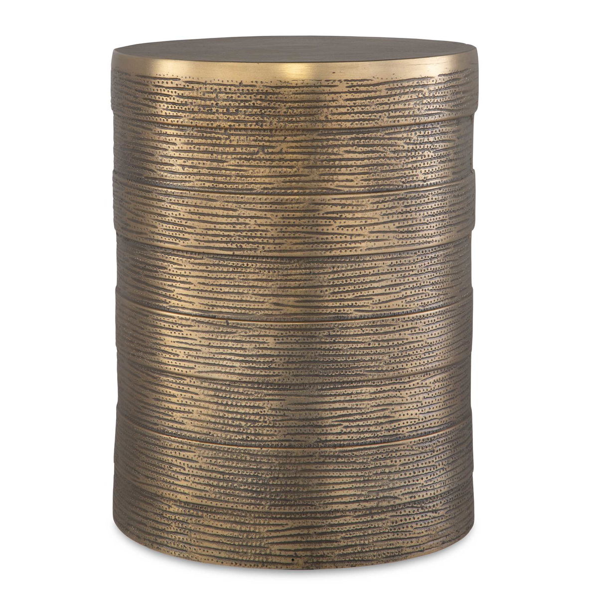 Odin Antique Brass Accent Table, Side & End Table by Uttermost, 13.5" width x 17" height x 13.5" depth View 1
