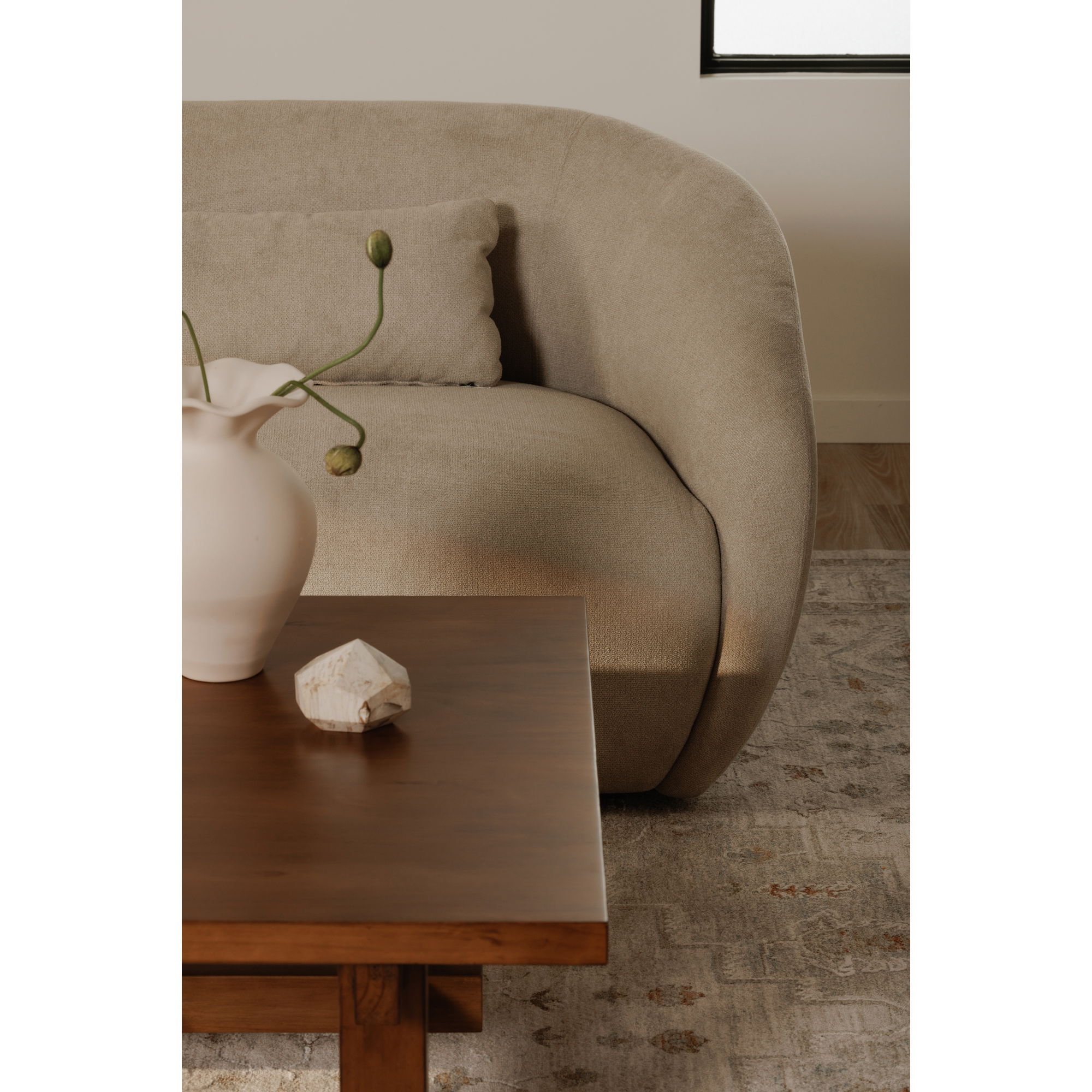Amelia Left Arm Facing Chair Warm White large image 