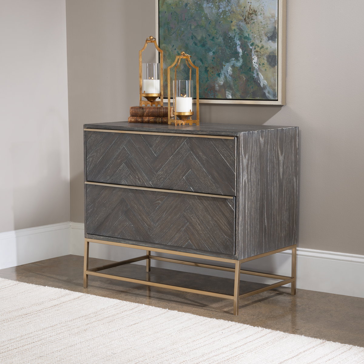 Armistead Dark Walnut Drawer Chest, Cabinets & Chest by Uttermost, 33" width x 29" height x 18" depth View 5